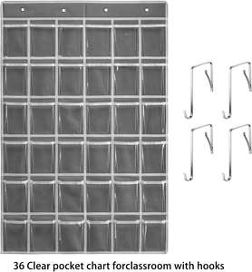 Organizador de Bolsillos para Teléfonos Celulares con 36 Compartimentos de PVC para el Aula, con Ganchos, Ideal para Guardar Teléfonos Móviles Durante Exámenes - Product Image 3