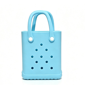 Sac à main pliable personnalisable en EVA, durable et imperméable, mini sac fourre-tout portable avec deux ouvertures, sac de sortie couleur bonbon en maille - Product Image 2