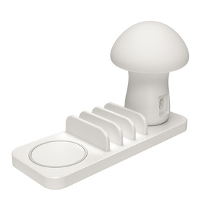 Lámpara LED con Forma de Hongo, Base de Carga USB Múltiple Qc3.0, Carga Rápida Inalámbrica para Teléfono y Tableta - Product Image 2