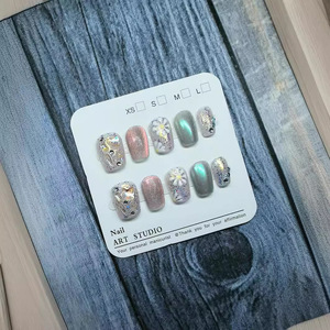 162Miss Dong <span class=keywords><strong>Uñas</strong></span> Postizas Hechas a Mano para Decoración <span class=keywords><strong>de</strong></span> <span class=keywords><strong>Uñas</strong></span>, Desmontables, Brillantes, Estilo <span class=keywords><strong>de</strong></span> Celebridad <span class=keywords><strong>de</strong></span> Internet - Product Image 1