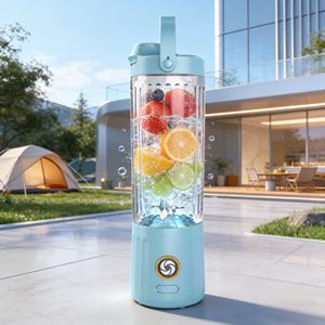 Mixeur portable rechargeable USB ultra-résistant à 6 lames, 550 ml, alimenté par batterie, mode turbo, pour voiture et extérieur, pour smoothies, anti-fuite - Product Image 1