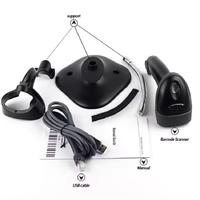 Lecteur de codes-barres 1D laser avec câble USB et support