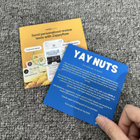 Cartes de remerciement personnalisées avec logo Xty, 100 MOQ, papier couché, estampage à chaud, impression numérique, typographie, logo personnalisé