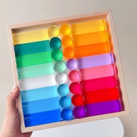 Jouets Montessori JET, blocs de construction cylindriques en plastique hautement transparents, briques, jouets éducatifs d'empilage pour enfants de 4 à 6 ans