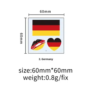 Globale Nationale PVC Wasserdichte Amerikanische Football-Fans Flagge Farbige Gesichts-Dekorative Tattoo-Aufkleber Spiel Persönliches Geschenk - Product Image 4