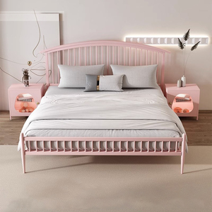 Modern Simplicity Metal Antique Iron <strong>Bed</strong> Thickened <strong>Railing</strong> Queen Size Double <strong>Bed</strong> <strong>Frame</strong> - Product Image 3
