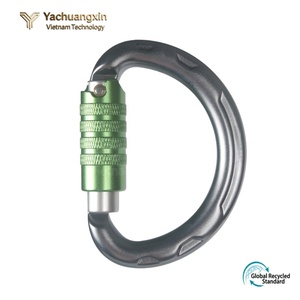 Semicircle Carabiner Aluminum Alloy Polished Green Orange Locking Climbing <b>Hook</b> - Product Image 4