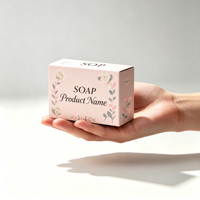 Boîtes d'emballage de savon personnalisées en papier d'art gaufré, recyclables, portables, avec poignée, design luxueux