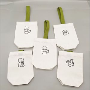 Cute Cartoon <b>Coffee</b> Cup Tote Bag Solid Color <b>Machine</b> Printing For Students General Packaging - Product Image 4