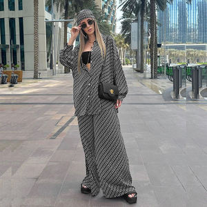 IHOOV Satin Relaxed Shirt Top Damen hose 2-teiliges Set Damen bekleidung - Product Image 2