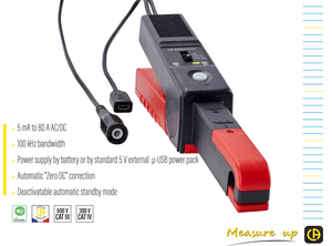 Pinza Amperimétrica Francesa CA C160/E27/PAC17 para Osciloscopio PAC27, Medidor de Potencia 1400A, Adquisición de Datos de Alta Precisión - Product Image 4