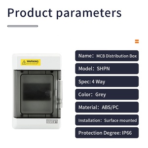 Boîtier de distribution <span class=keywords><strong>électrique</strong></span> en plastique pour intérieur, 4 voies, OEM, panneau de distribution <span class=keywords><strong>électrique</strong></span>, accessoires <span class=keywords><strong>électrique</strong></span>s, disjoncteur, boîte de protection MCB - Product Image 2