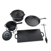 Batterie de cuisine d'extérieur en fonte, ensemble de casseroles et poêles de 8 litres avec grand chaudron personnalisé pour l'Afrique