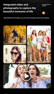 Cámara Digital con luz de relleno, cámara digital portátil para estudiantes de apuntar y disparar, <span class=keywords><strong>4K</strong></span> 50MP 16x Zoom Anti Shake AF Autofocus Camera - Product Image 5