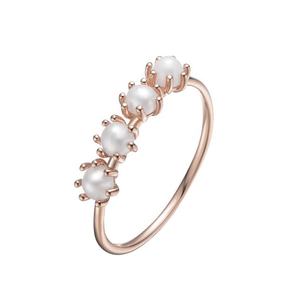 Mücevher 925 ayar gümüş hawaii yüzük inci polinezya stil altın yüzük ile beyaz inci yüzük - Product Image 4