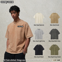 Kaos Pria Kerah Kecil Hitam Oversize 100% Katun Berkualitas Tinggi 275GSM Berat Kain Tebal Sablon Sutra Acid Wash