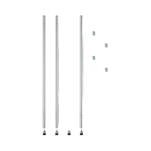 Poteaux empilables de style industriel Alera ALE pour étagères métalliques certifiées NSF, à assembler par enclenchement, 36 pouces de haut, argent (lot de 4) - Product Image 1