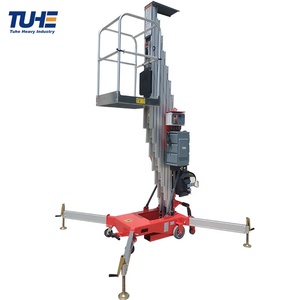 Single Person Hydraulic Lifts Push Around Mast <b>Aluminum</b> Vertical 6/8/12/14m <b>Platform</b> Lift Single Person Hydraulic Lifts - Product Image 2