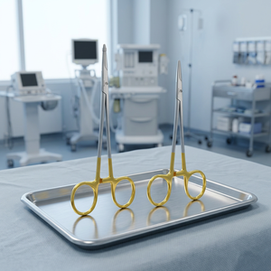 Cynamed TC Mayo Hegar Needle/Suture Holder Driver BA0021, Insertos Quirúrgicos Reutilizables de Acero Inoxidable, Anillos Dorados, Tipo Dog - Product Image 3