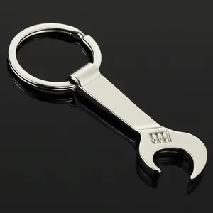 Personalized Simulation Wrench Bottle Opener Metal Keychain Advertising Car belt Hanging Key Ring Custom Logo