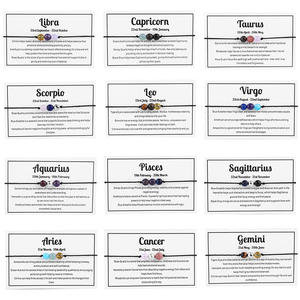 Nuovo 12 zodiaco <span class=keywords><strong>pietra</strong></span> sfaccettata con perline per bracciale in cristallo tessuto a mano creativo alla moda personalizzato per bracciale con carte - Product Image 1
