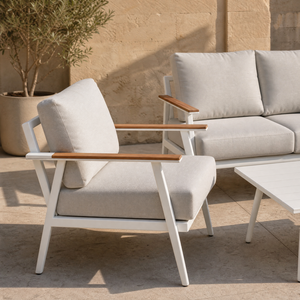 Sofá Seccional para Patio, Fabricado en Aluminio, Configurado para Envío en Módulos Planos, Resistente para Tres Estaciones Completas al Aire Libre - Product Image 2