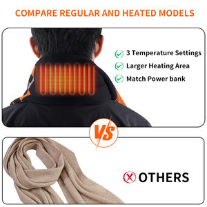 Choix de cadeau chaud usage familial style mode tissu doux trois vitesses contrôle de la température écharpe chauffante - Product Image 4