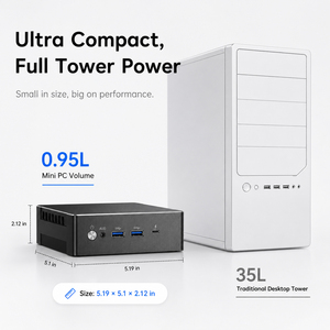 Mini <span class=keywords><strong>PC</strong></span> Bisnis AMD Ryzen 9 6900HX Radeon 680M 64GB DDR5 M.2 NVMe SSD WiFi 6E Dual LAN USB4 Windows 11 Komputer Kantor Ringkas - Product Image 6