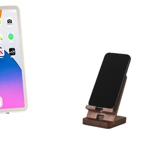 Support de téléphone en bois, support de tablette de bureau, style créatif, compatible avec Ipad - Product Image 1