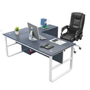 간단한 현대 가정 구석 컴퓨터 책상 L 모양 사무실 테이블