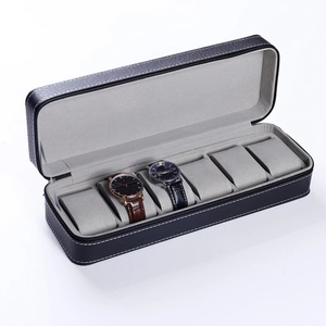 6/10/12 Slots Portable Leather Watch <b>Box</b> Your Watch Good Organizer Jewelry Storage <b>Box</b> Zipper Easy Carry Men Watch <b>Box</b> New - Product Image 6