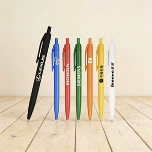 Wholesale Promotional Custom Logo Ballpoint <strong>Pens</strong> <strong>Multiple</strong> <strong>Colors</strong> Retractable Rubber Grip Plastic <strong>Pen</strong> 10mm - Product Image 1