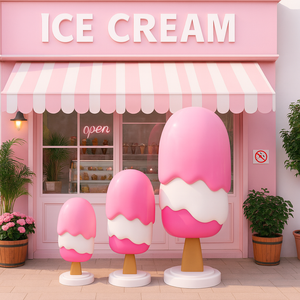 Giant Ice Cream <span class=keywords><strong>Cone</strong></span> Store front Kunst Fiberglas Skulptur Harz Retail Display Shop Dekor für Shopping Mall Promotions - Product Image 5
