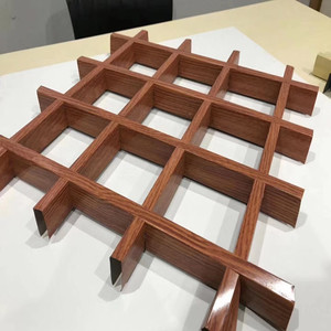 Hot-sales Metal Grille Black Wood <strong>Ceiling</strong> <strong>Type</strong> Aluminum <strong>Grid</strong> <strong>Suspended</strong> <strong>Ceiling</strong> Tiles - Product Image 4