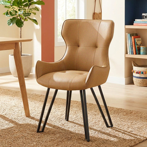 Chaise de salle à manger contemporaine en cuir PU <span class=keywords><strong>italien</strong></span>, finition chromée, écologique, durable, portable, pour la maison, le bureau, l'hôtel - Product Image 1