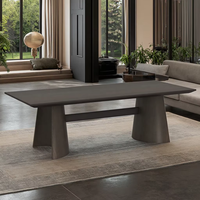 Ensemble de table à manger rectangulaire de style Wabi-Sabi Post-Modern Hotel Club Villa 4 chaises pliantes en bois pour salle de réunion ou l'heure du thé