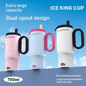 New 316 Stainless Steel Vacuum Insulated <b>Cup</b> Women High Heated With Handle <b>Straw</b> <b>Cup</b> Car Portable Cold Ice Tumbler - Product Image 3