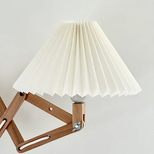 Lámpara de <span class=keywords><strong>Pared</strong></span> Estilo Nórdico Japandi, Brazo de Tijera de Madera, Pantalla de Papel Plegado, Ajustable, Única, <span class=keywords><strong>Extensible</strong></span>, Tipo Acordeón - Product Image 6