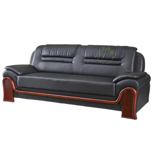 Conjunto de Sofás de Oficina Modernos y Minimalistas, con Estructura de Madera Sólida y Tapicería de Cuero, Duraderos, para Reuniones de Negocios, Recepción, Sala de Estudio, Espacio Comercial - Product Image 5