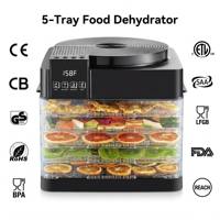 Déshydrateur alimentaire numérique à 5 plateaux homologué ETL SAA CE CB GS RoHS pour fruits, herbes et viande, usage domestique et commercial, OEM ODM