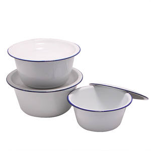 Couvercle <span class=keywords><strong>de</strong></span> bol <span class=keywords><strong>de</strong></span> doigt blanc émail en métal durable conception carrée jetable Camping cuisine stockage nouilles <span class=keywords><strong>de</strong></span> fête écologique - Product Image 4