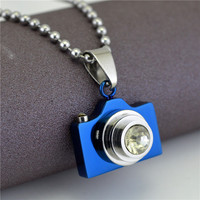 Nouveau collier en acier inoxydable avec zircone pour caméra cachée Collier pour femmes et hommes Mini collier pour caméra cachée