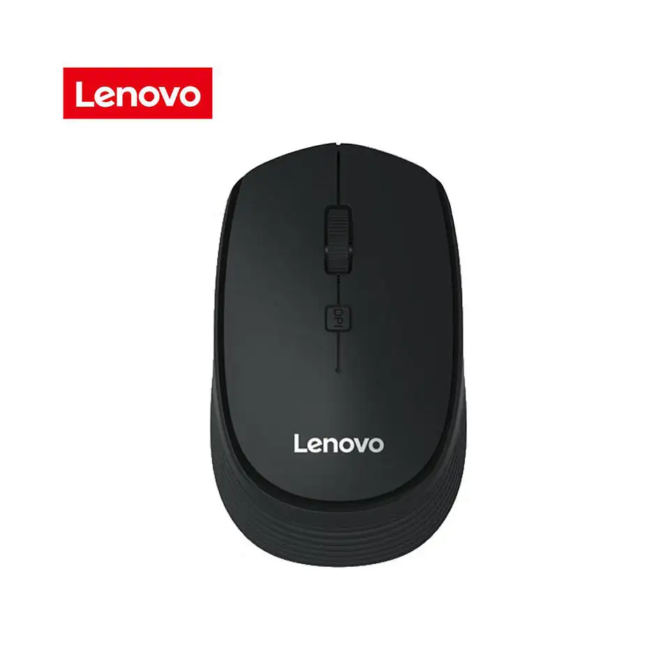 Lenovo M202 2.4ghz Wireless Mouse Office Mouse 4 Keys Mute Mice Ergonomic Design Wiwhiteadjustable DPI for PC Laptop Black Mice