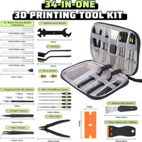 Kit complet d'accessoires pour imprimante 3D avec grattoir de démontage, nettoyeur de buse, pinces et calibre numérique pour l'impression 3D