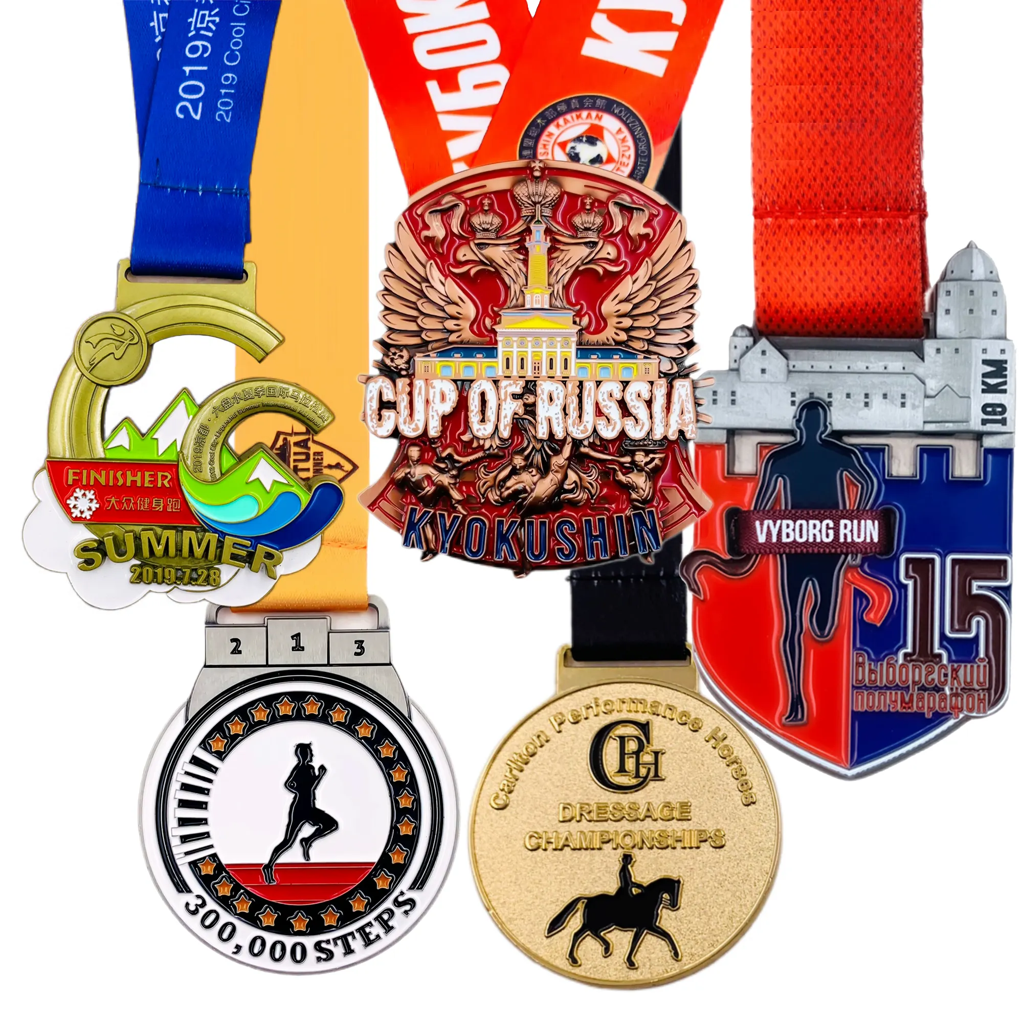 Gold Medal Wholesale Cheap Design Your Own Blank Zinc Alloy Custom Metal 3D Award Marathon Running Sport Medal Free Sample 79mm