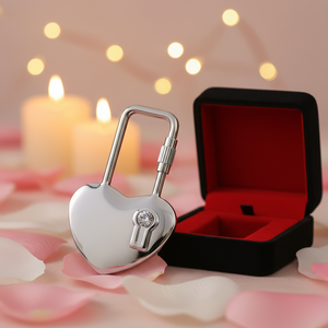 Portachiavi a Forma di Cuore in Cristallo con Pendente in Pietra Trasparente per Regalo d'Amore - Product Image 3