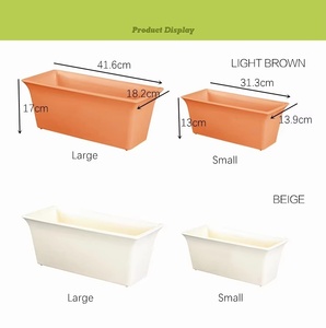 Vaso da <span class=keywords><strong>fiori</strong></span> in plastica spessa <span class=keywords><strong>rettangolare</strong></span> per uso domestico e fioriera senza vassoio - Product Image 2
