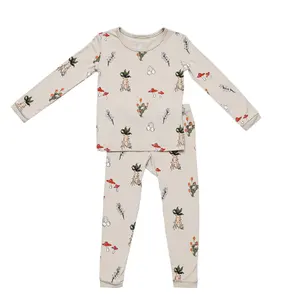 HONGBO New Customize Viscose Baby clothes Set Long sleeve Infant Clothing Soft Baby Bamboo Pajamas Set
