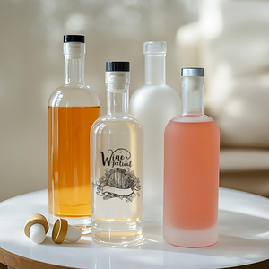 Color blanco y negro 375ml 500ml 750ml Botella de vidrio de aceite de oliva Licor vacío Vino <span class=keywords><strong>Whisky</strong></span> Tequila Gin Vodka Botella de vidrio - Product Image 5