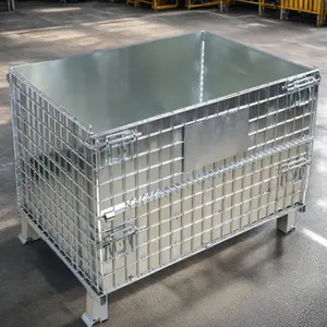 Yeni varış ağır tel Metal kutu katlanabilir spor gaz silindiri depolama kafesi depolama için istiflenebilir kafes